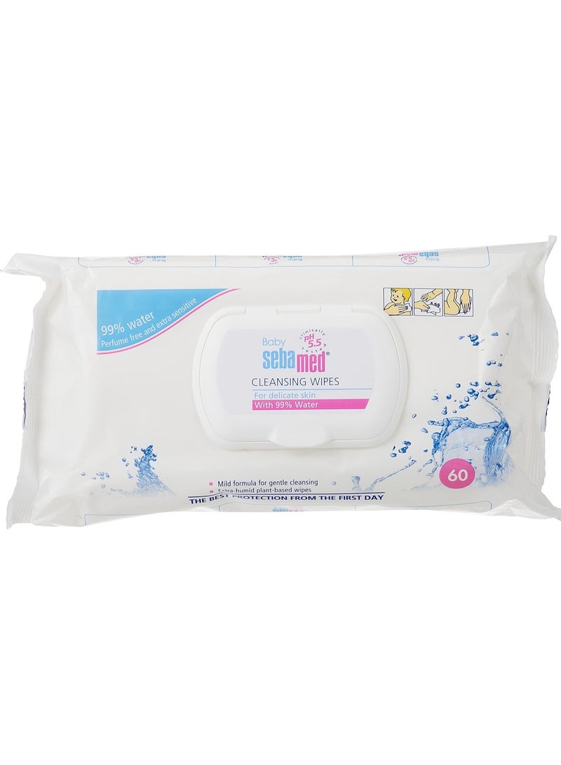 Sebamed Baby Cleansing Wet Wipes With 99% Water 60 Pieces Pack